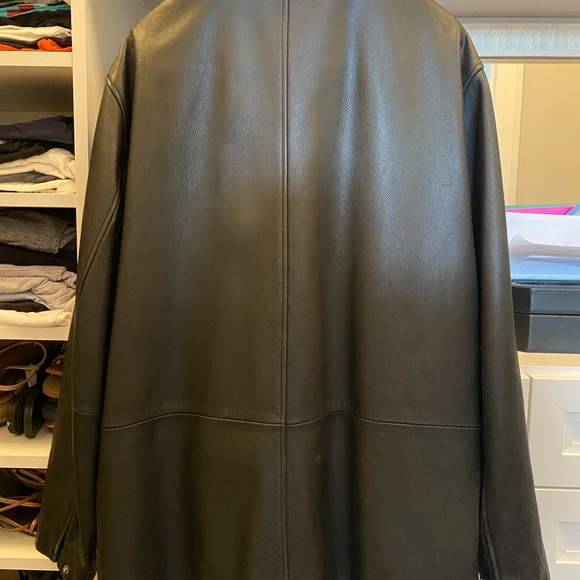 Men's Black Leather Jacket - Picture 2 of 2